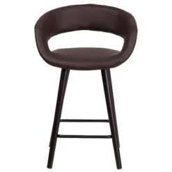Flash Furniture Brynn Series 24'' High Contemporary Vinyl Rounded Back Counter Height Stool With Cappuccino Wood Frame -Flash Furniture Sales Store GUEST 001083df 967b 48cc 89c4 4f850680e89c