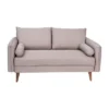 Flash Furniture Evie Mid-Century Modern Loveseat Sofa With Fabric Upholstery & Solid Wood Legs
