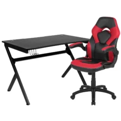 Flash Furniture Gaming Desk And Racing Chair Set With Cup Holder, Headphone Hook & 2 Wire Management Holes -Flash Furniture Sales Store GUEST 0116e199 c111 4395 83de b75bbf29cc67