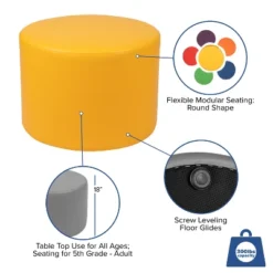 Flash Furniture Large Soft Seating Flexible Circle For Classrooms And Common Spaces - Yellow (18" Height X 24" Diameter) -Flash Furniture Sales Store GUEST 01bedc77 716f 4e2a 9987 5bcac8ca70e0