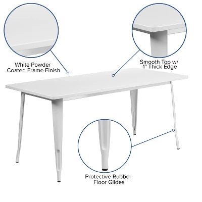 Flash Furniture Commercial Grade 31.5" X 63" Rectangular Metal Indoor-Outdoor Table 6 Flash Furniture Commercial Grade 31.5" X 63" Rectangular Metal Indoor-Outdoor Table - Image 6