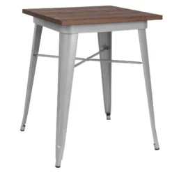 Flash Furniture 23.5" Square Metal Indoor Table With Rustic Wood Top -Flash Furniture Sales Store GUEST 035b65b3 30ec 4d0b b8ae ab21d027168b