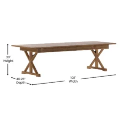 Flash Furniture HERCULES 9' X 40" Rectangular Solid Pine Folding Farm Table With X Legs -Flash Furniture Sales Store GUEST 03b60a5f 7a8c 44fd 957f 7bea2842857b