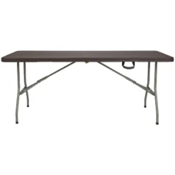 Flash Furniture 6-Foot Bi-Fold Brown Rattan Plastic Folding Table -Flash Furniture Sales Store GUEST 052737fa fc05 49d8 9bc2 053fd7d6f6db