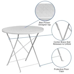 Flash Furniture Oia Commercial Grade 30" Round Indoor-Outdoor Steel Folding Patio Table -Flash Furniture Sales Store GUEST 06980f94 cee5 4954 be40 bbf1bb29a5a9