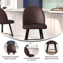 Flash Furniture Lyla Set Of 2 Commercial Modern Armless Counter Stools With Contoured Backrests, Steel Frames And Footrests-Set Of 2 -Flash Furniture Sales Store GUEST 06f21a15 9196 4f43 9e45 d6bfac1c0bd6