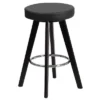 Flash Furniture Trenton Series 24'' High Contemporary Vinyl Counter Height Stool With Cappuccino Wood Frame