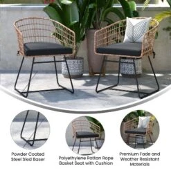 Flash Furniture Devon Set Of 2 Indoor/Outdoor Patio Boho Club Chairs, Rope With PE Wicker Rattan, Cushions And Sled Base 16 Flash Furniture Devon Set Of 2 Indoor/Outdoor Patio Boho Club Chairs, Rope With PE Wicker Rattan, Cushions And Sled Base -Flash Furniture Sales Store GUEST 07d5cc61 57c7 4ed6 995d 136dcf3edd69