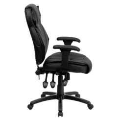 Executive Lumbar Support Swivel Office Chair Black Leather - Flash Furniture