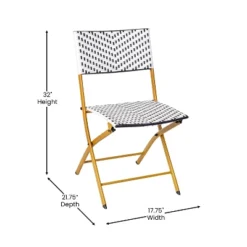 Flash Furniture Rouen Three Piece Folding French Bistro Set In PE Rattan With Metal Frames For Indoor And Outdoor Use -Flash Furniture Sales Store GUEST 0899cffc a81a 453d b59e 287fecd4a09d