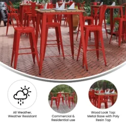 Flash Furniture Declan Commercial Indoor/Outdoor Bar Top Table, 31.5" Square All Weather Poly Resin Top With Steel Base -Flash Furniture Sales Store GUEST 09437615 872a 4519 ae19 b236c085cccb