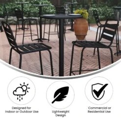 Flash Furniture 23.25" Round Aluminum Indoor-Outdoor Bar Height Table With Flip-Up Table -Flash Furniture Sales Store GUEST 095e1123 f95c 4019 a9a3 fecc61ff138d