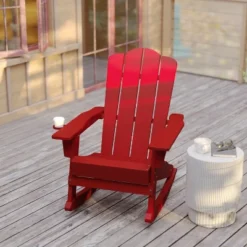 Flash Furniture Newport HDPE Adirondack Chair With Cup Holder And Pull Out Ottoman, All-Weather HDPE Indoor/Outdoor Chair -Flash Furniture Sales Store GUEST 0963ee92 ab51 45d8 ad6e abec3d0e31c6