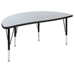 Flash Furniture 47.5" Half Circle Wave Flexible Collaborative Thermal Laminate Activity Table - Height Adjustable Short Legs -Flash Furniture Sales Store GUEST 0984882f 8de7 4121 b9cb 7224149fd8c6