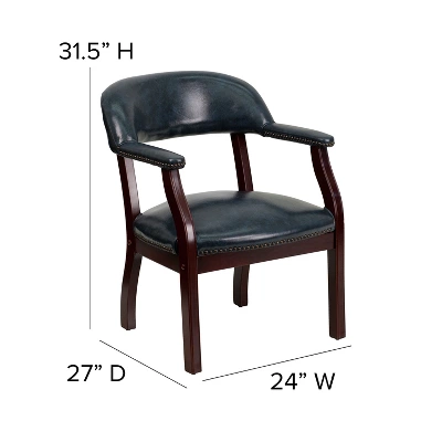 Flash Furniture Navy Vinyl Luxurious Conference Chair With Accent Nail Trim 3 Flash Furniture Navy Vinyl Luxurious Conference Chair With Accent Nail Trim - Image 3