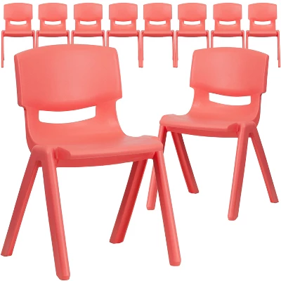 Flash Furniture 10 Pack Plastic Stackable School Chair With 13.25" Seat Height 4 Flash Furniture 10 Pack Plastic Stackable School Chair With 13.25" Seat Height - Image 4