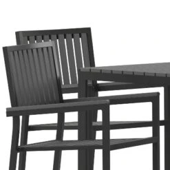 Flash Furniture Harris 5 Piece Commercial Indoor/Outdoor Table And Chairs With Black Poly Resin Slatted Backs And Seats -Flash Furniture Sales Store GUEST 0a0820fa 5655 414f 8814 01a3ddea01f3