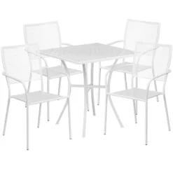 Flash Furniture Oia Commercial Grade 28" Square Indoor-Outdoor Steel Patio Table Set With 4 Square Back Chairs -Flash Furniture Sales Store GUEST 0a4a94c3 90b7 47ab 8055 30330b0fc5fb