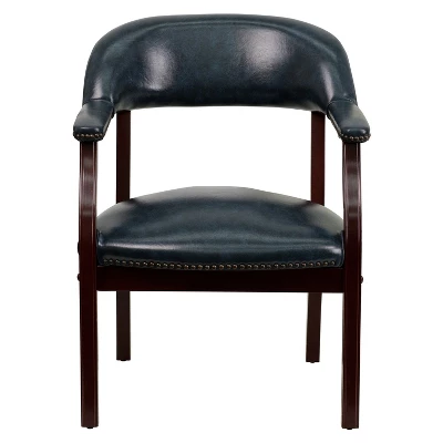 Flash Furniture Navy Vinyl Luxurious Conference Chair With Accent Nail Trim 8 Flash Furniture Navy Vinyl Luxurious Conference Chair With Accent Nail Trim - Image 8