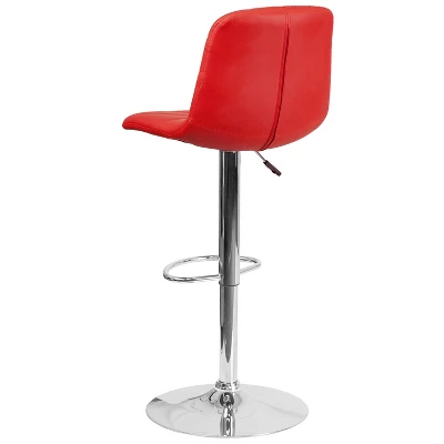 Flash Furniture Contemporary Vinyl Adjustable Height Barstool With Embellished Stitch Design And Chrome Base 2 Flash Furniture Contemporary Vinyl Adjustable Height Barstool With Embellished Stitch Design And Chrome Base - Image 2