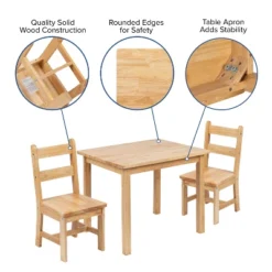 Flash Furniture Kids Solid Hardwood Table And Chair Set For Playroom, Bedroom, Kitchen - 3 Piece Set -Flash Furniture Sales Store GUEST 0bf9d919 a115 4ffe a6b2 d493e1126156