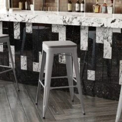 Flash Furniture Cierra Set Of 4 Commercial Grade 30" High Backless Metal Indoor Bar Height Stools With All-Weather Poly Resin Seats -Flash Furniture Sales Store GUEST 0cff295f 48e8 4fe3 ba6c c769a1b4f259