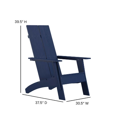 Flash Furniture Sawyer Modern All-Weather Poly Resin Wood Adirondack Chair With Foot Rest 3 Flash Furniture Sawyer Modern All-Weather Poly Resin Wood Adirondack Chair With Foot Rest - Image 3