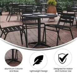Flash Furniture Lila 31.5'' Round Aluminum Indoor-Outdoor Table Set With 4 Slat Back Chairs -Flash Furniture Sales Store GUEST 0df794b8 0009 4ce3 9be0 727bcaefa6a1