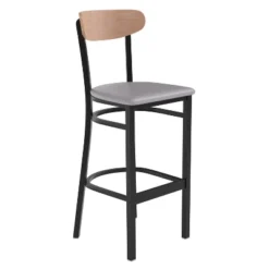 Flash Furniture Wright Commercial Grade Barstool With 500 LB. Capacity Steel Frame, Solid Wood Seat, And Boomerang Back -Flash Furniture Sales Store GUEST 0e5b1a48 26cc 45fa 8293 54b0a8f209df