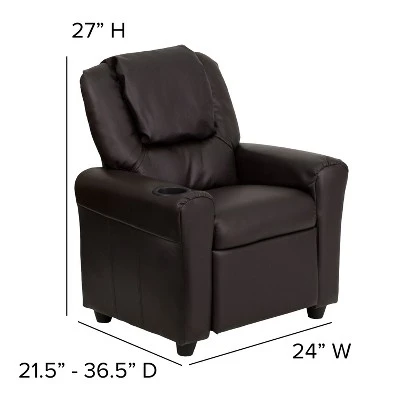 Flash Furniture Contemporary Kids Recliner With Cup Holder And Headrest 6 Flash Furniture Contemporary Kids Recliner With Cup Holder And Headrest - Image 6