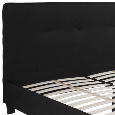 Flash Furniture Tribeca Queen Size Tufted Upholstered Platform Bed In Black Fabric 5 Flash Furniture Tribeca Queen Size Tufted Upholstered Platform Bed In Black Fabric - Image 5