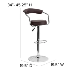 Flash Furniture Contemporary Vinyl Adjustable Height Barstool With Arms And Chrome Base -Flash Furniture Sales Store GUEST 105f8a27 45d4 46c6 864e e6d6317cd74e