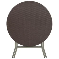 Flash Furniture 2.6-Foot Round Brown Rattan Plastic Folding Table -Flash Furniture Sales Store GUEST 10c41335 48e6 41b6 b609 2dcdc4a5710c