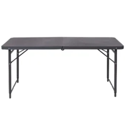 Flash Furniture 4-Foot Height Adjustable Bi-Fold Dark Gray Plastic Folding Table With Carrying Handle -Flash Furniture Sales Store GUEST 10e14220 3526 41b8 9ee9 30cf35e7744b