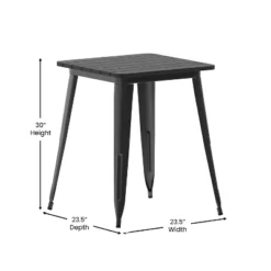 Flash Furniture Declan Commercial Grade Indoor/Outdoor Dining Table, 23.75" Square All Weather Poly Resin Top With Steel Base -Flash Furniture Sales Store GUEST 134ae231 8ffd 41d6 9b0e f84d89b29737