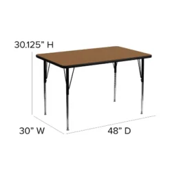 Flash Furniture 30''W X 48''L Rectangular Thermal Laminate Activity Table - Standard Height Adjustable Legs -Flash Furniture Sales Store GUEST 1413f8b5 1cf6 438d 998f b33597991654