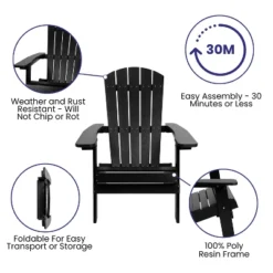 Flash Furniture 2 Pack Charlestown All-Weather Poly Resin Folding Adirondack Chairs With Side Table -Flash Furniture Sales Store GUEST 151b4352 4ad0 4e52 8d0d 3a62ba30085e