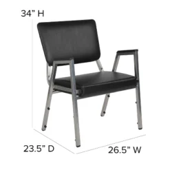 Flash Furniture HERCULES Series 1000 Lb. Rated Black Antimicrobial Vinyl Bariatric Medical Reception Arm Chair With 3/4 Panel Back -Flash Furniture Sales Store GUEST 17406ce0 8d02 4ae3 b58e 032d4734f8ee