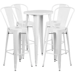 Flash Furniture Commercial Grade 24" Round Metal Indoor-Outdoor Bar Table Set With 4 Cafe Stools -Flash Furniture Sales Store GUEST 18127e86 731f 4e5f a6f2 e5f5f6236431