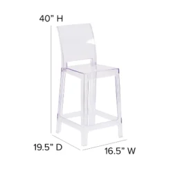 Flash Furniture Ghost Counter Stool With Square Back In Transparent Crystal -Flash Furniture Sales Store GUEST 18558a81 730c 4e67 846a ed17b1d08392