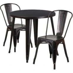 Flash Furniture Commercial Grade 30" Round Metal Indoor-Outdoor Table Set With 2 Cafe Chairs -Flash Furniture Sales Store GUEST 1885e7d4 827c 4559 af33 67fcf9468aa4