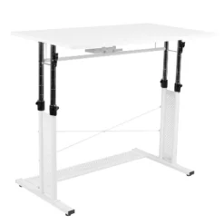 Flash Furniture Work From Home Kit - White Adjustable Computer Desk, LeatherSoft Office Chair And Inset Handle Locking Mobile Filing Cabinet -Flash Furniture Sales Store GUEST 1925c919 5b50 4b96 ba91 96126e82aa47