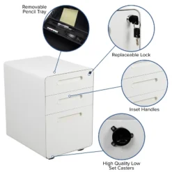 Flash Furniture Work From Home Kit - White Adjustable Computer Desk, LeatherSoft Office Chair And Inset Handle Locking Mobile Filing Cabinet -Flash Furniture Sales Store GUEST 1957be9a 7ebf 4299 957a 3c874fc7007e