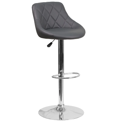 Flash Furniture Contemporary Vinyl Bucket Seat Adjustable Height Barstool With Diamond Pattern Back And Chrome Base 15 Flash Furniture Contemporary Vinyl Bucket Seat Adjustable Height Barstool With Diamond Pattern Back And Chrome Base - Image 15