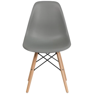Flash Furniture Elon Series Plastic Chair With Wooden Legs 8 Flash Furniture Elon Series Plastic Chair With Wooden Legs - Image 8