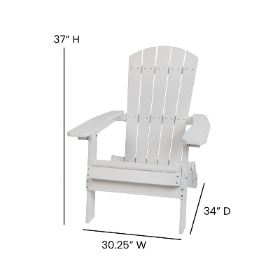 Flash Furniture Charlestown All-Weather Poly Resin Indoor/Outdoor Folding Adirondack Chair 5 Flash Furniture Charlestown All-Weather Poly Resin Indoor/Outdoor Folding Adirondack Chair - Image 5
