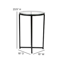 Flash Furniture Greenwich Collection End Table - Modern Clear Glass Accent Table With Crisscross Matte Black Frame -Flash Furniture Sales Store GUEST 1b435fde 9378 4e19 8c15 b1bc9dd62c51