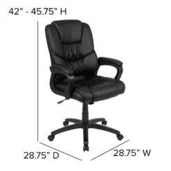 Flash Furniture Flash Fundamentals Big & Tall 400 Lb. Rated LeatherSoft Swivel Office Chair With Padded Arms -Flash Furniture Sales Store GUEST 1c0e6534 b4d5 4774 8703 44585b990099