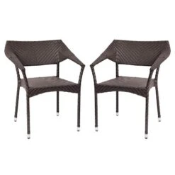 Flash Furniture Jace Set Of 2 Commercial Grade Stacking Patio Chairs, All Weather PE Rattan Wicker Patio Dining Chairs -Flash Furniture Sales Store GUEST 1ca0520b d1b5 4541 8732 3c927d23fd8b