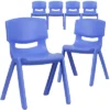 Flash Furniture 6 Pack Plastic Stackable School Chair With 13.25" Seat Height